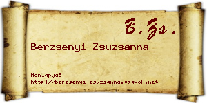 Berzsenyi Zsuzsanna névjegykártya