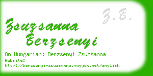 zsuzsanna berzsenyi business card